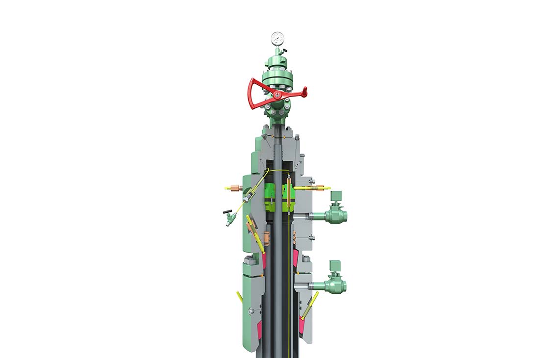Cross section of the DF-PA wellhead system
