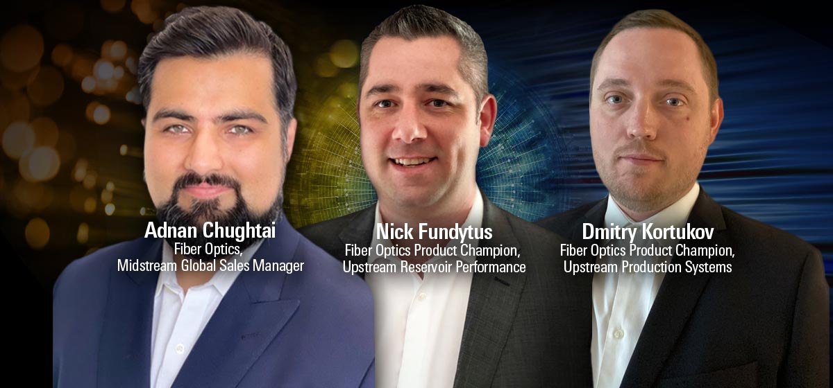 Fiber optics product champions Adnan Chughtai, Nick Fundytus, and Dmitry Kortukov