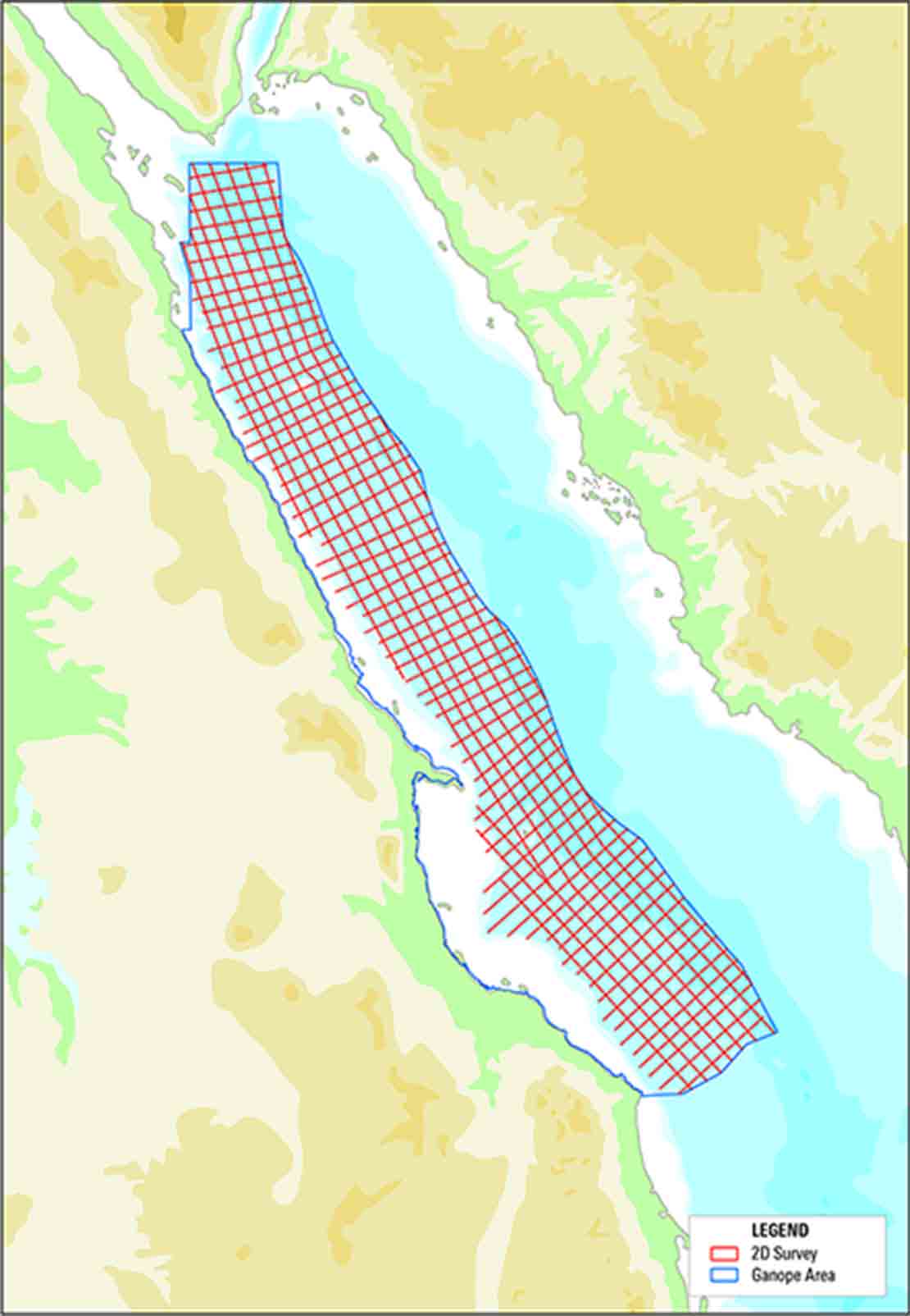 Map of Red Sea 2D multiclient surveys