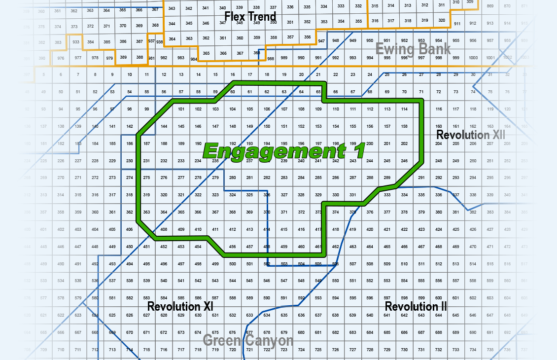 Graphic showing Engagement 1 survey acquisition area