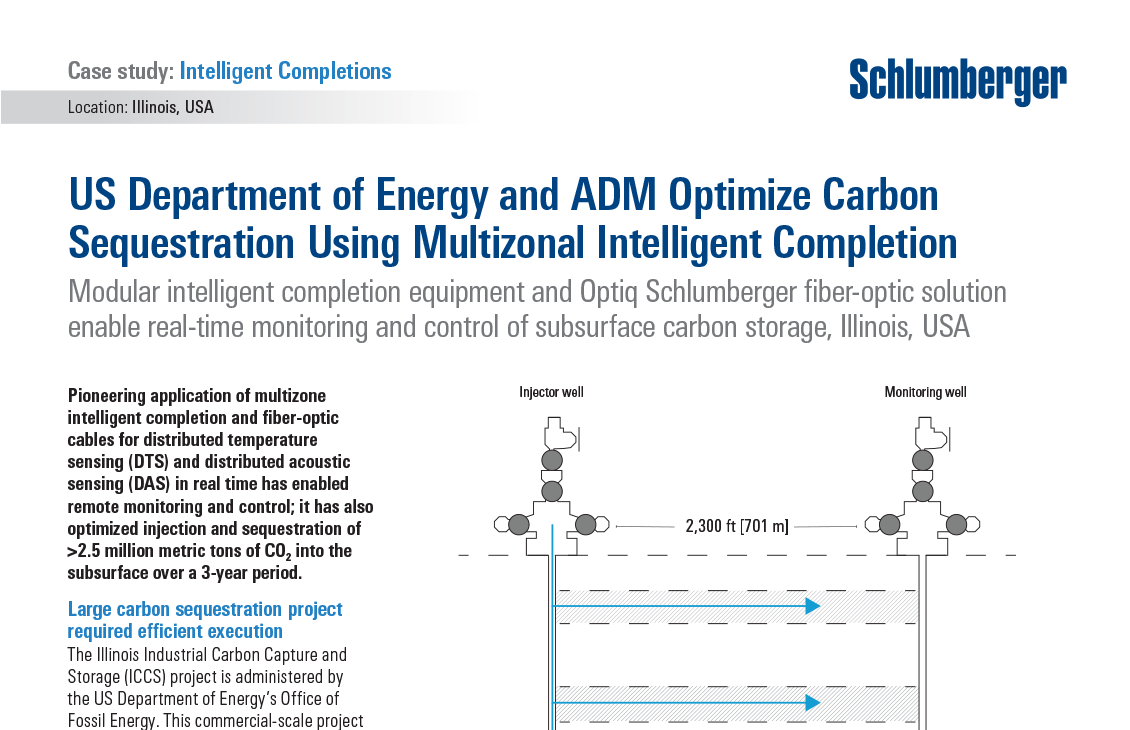 USDOE and ADM Optimize Carbon Sequestration Using Multizonal Intelligent Completion: Case Study